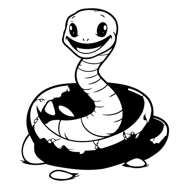 Vector cute cartoon snake vector illustration isolated on a white background