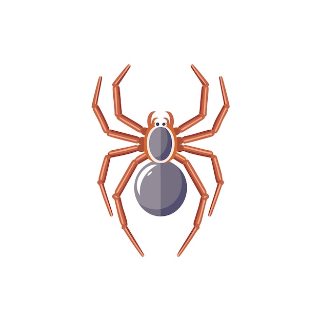 Cute cartoon spider vector illustration with eight detailed legs and glossy body ideal for Halloween designs kids books and naturethemed graphics