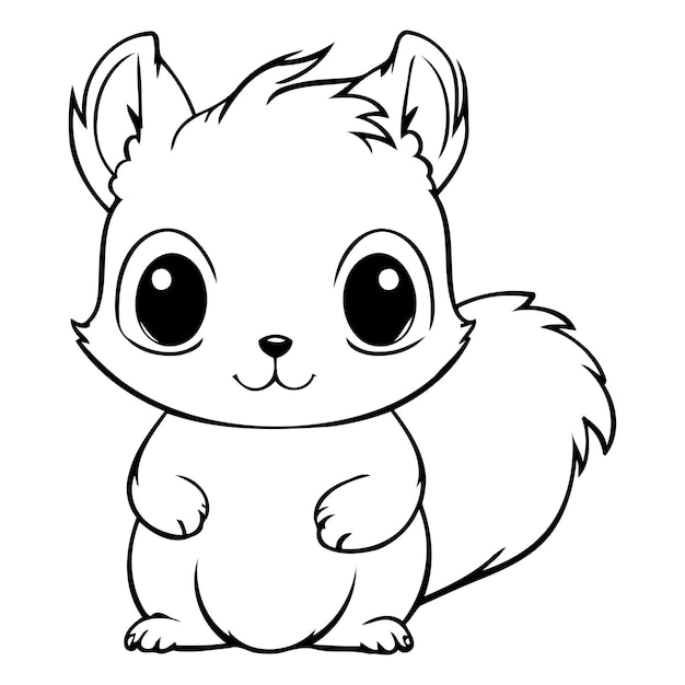 Cute cartoon squirrel isolated on a white background Vector illustration