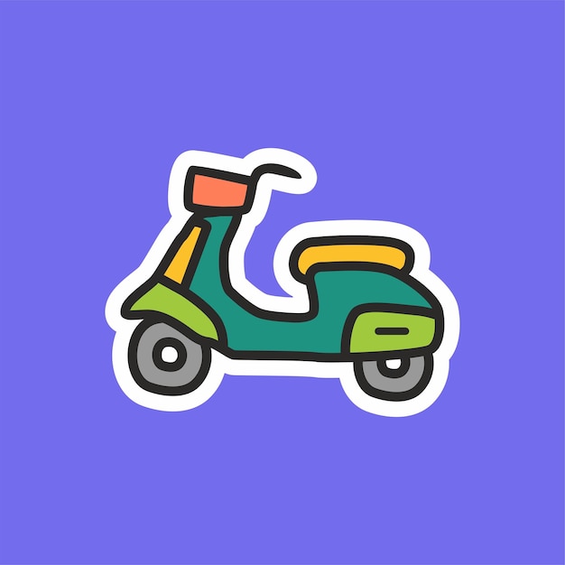 Cute cartoon sticker bicycle transportation