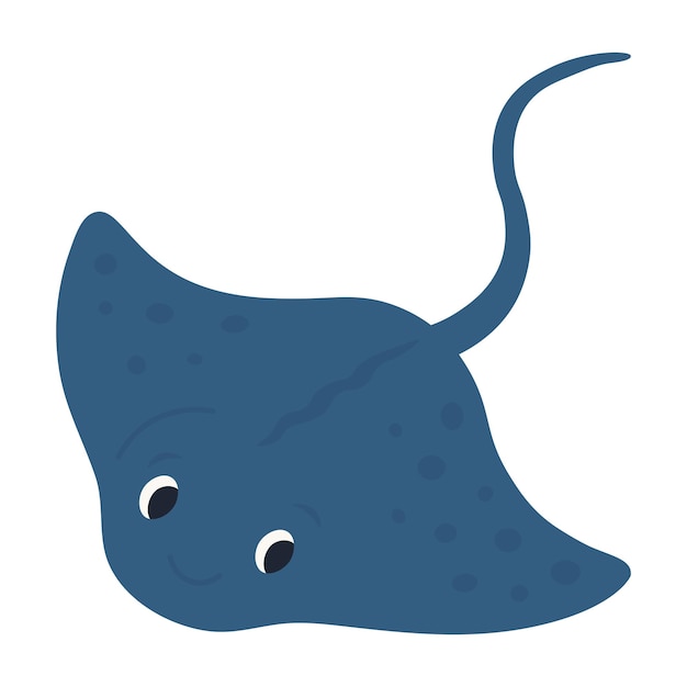cute cartoon stingray smiling character