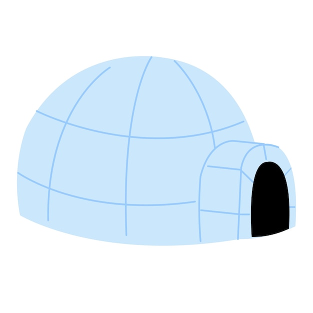 Вектор Милая иллюстрация в стиле мультфильма иглу арктического дома из ледяных блоков