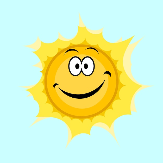 Vector cute cartoon sun character artwork