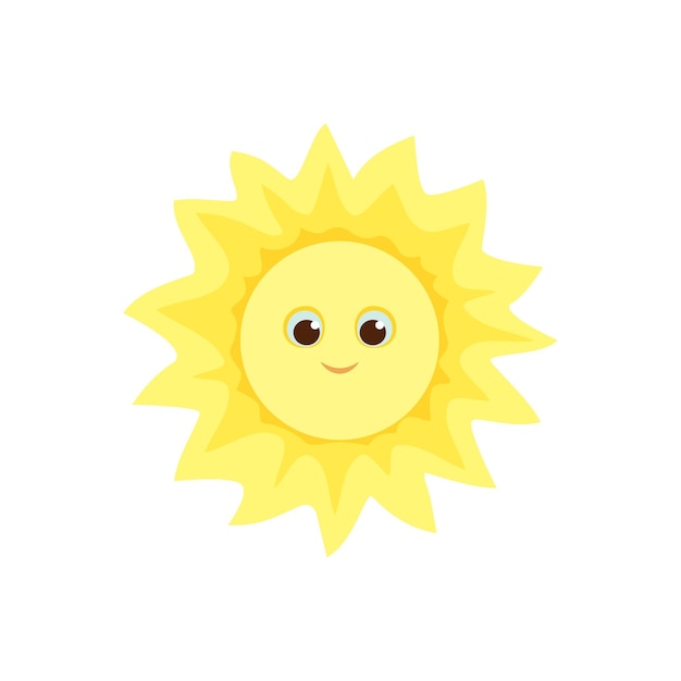 兒童風格的可愛漫畫太陽圖像