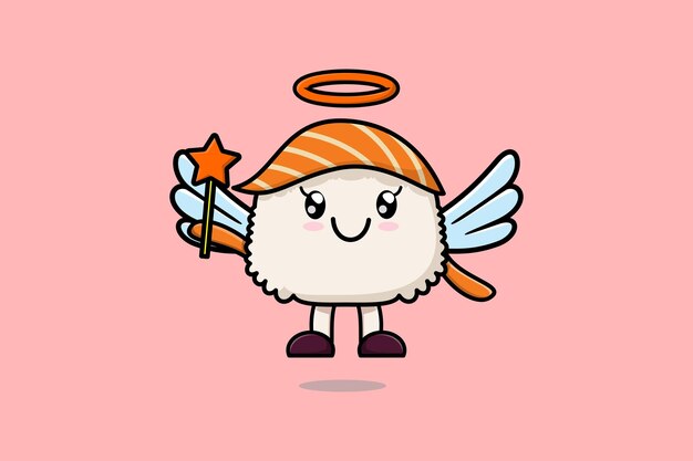 Cute Cartoon Sushi character in the form of fairy