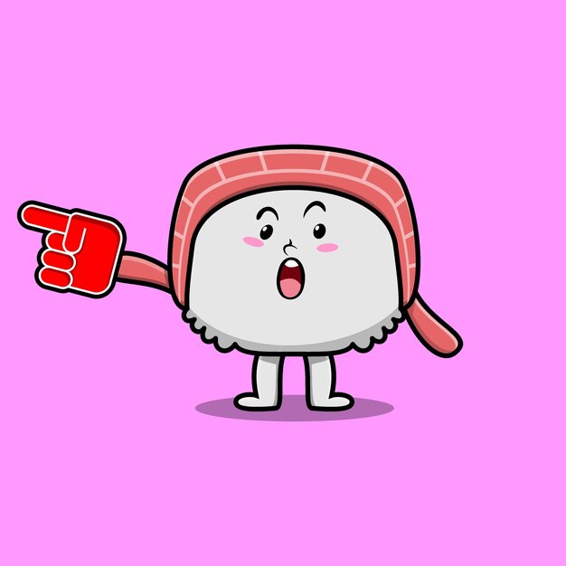 cute cartoon sushi with foam finger glove