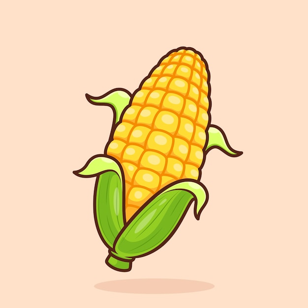 cute cartoon sweet vegetable corn vector illustration