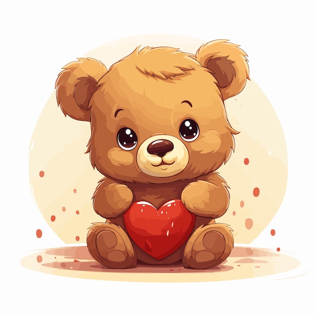 Cute cartoon teddy bear vector illustration