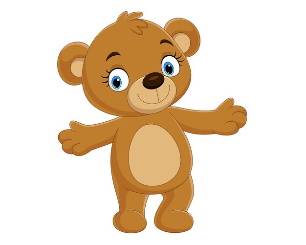 Cute cartoon teddy bear with open arms