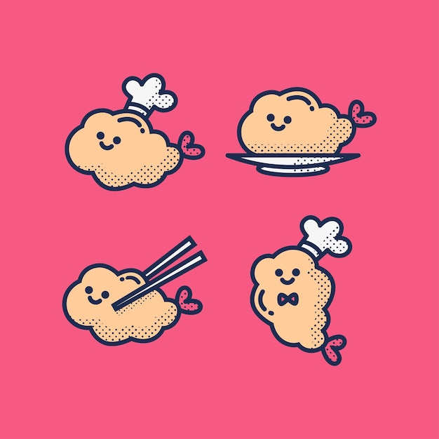 CUTE CARTOON TEMPURA VECTOR COLLECTION