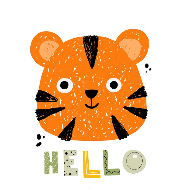 cute cartoon  tiger baby cub vector illustration