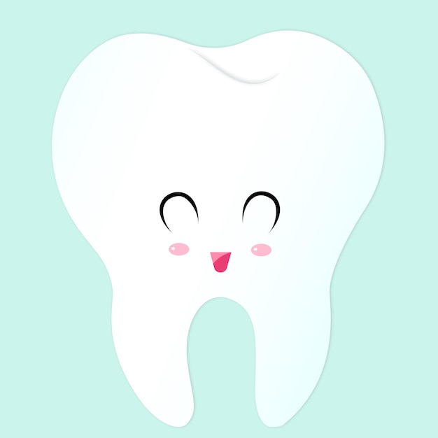 Cute cartoon tooth tooth vector