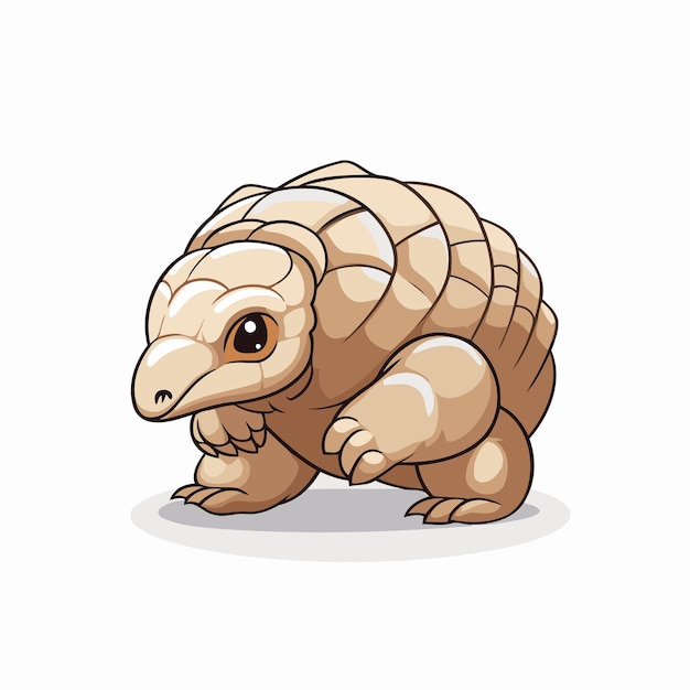 Cute cartoon tortoise isolated on white background Vector illustration