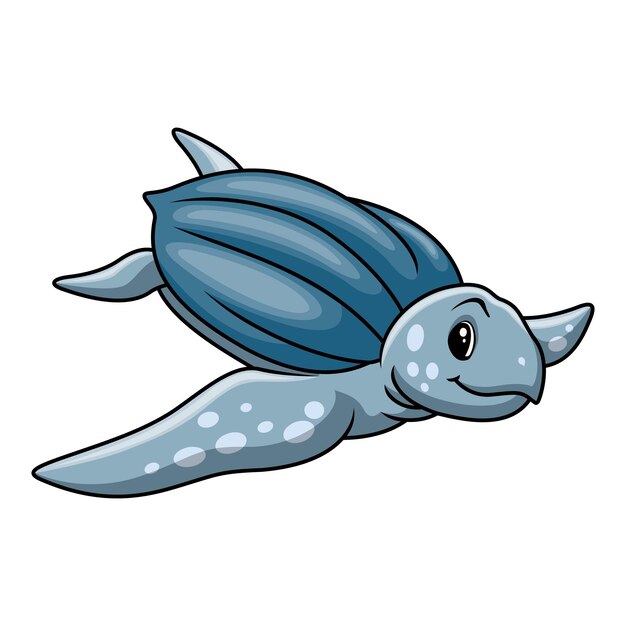 Vector cute cartoon turtle a swimming