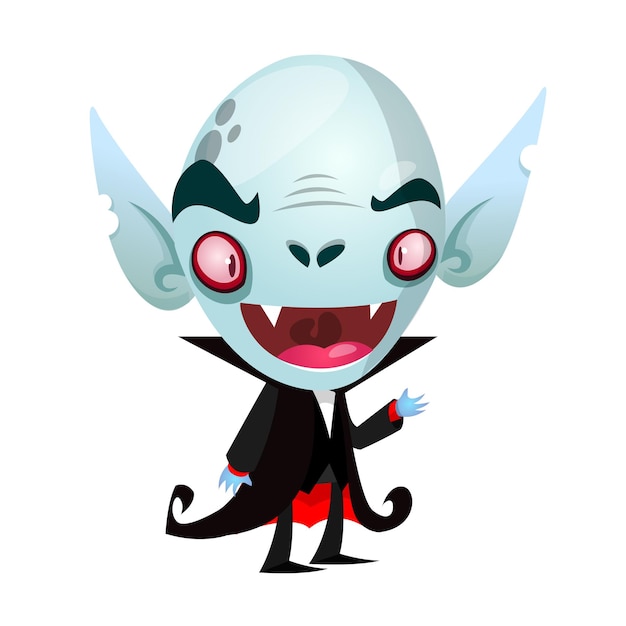 Cute cartoon vampire smiling Vector illustration