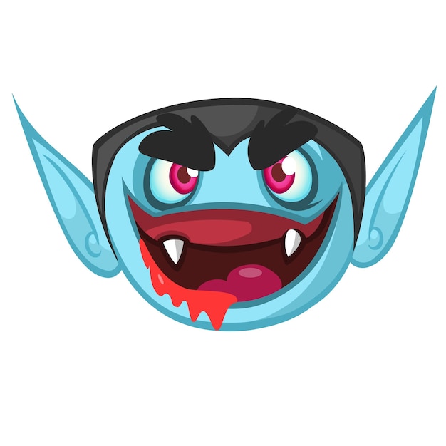 Cute cartoon vampire smiling Vector illustration