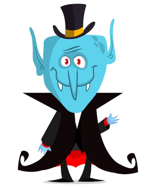 Vettore vampiro simpatico cartone animato sorridente illustrazione vettoriale