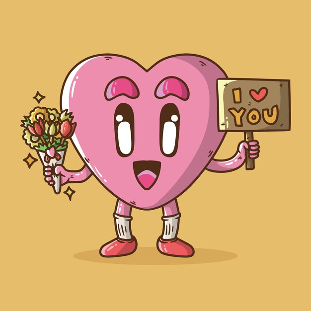 Premium Vector | Cute Cartoon Vector illustration of Pink Heart