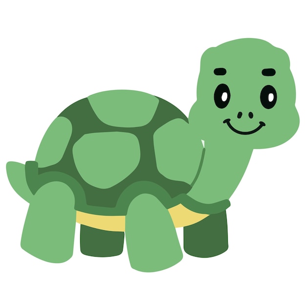 Vector cute cartoon vector turtle illustration