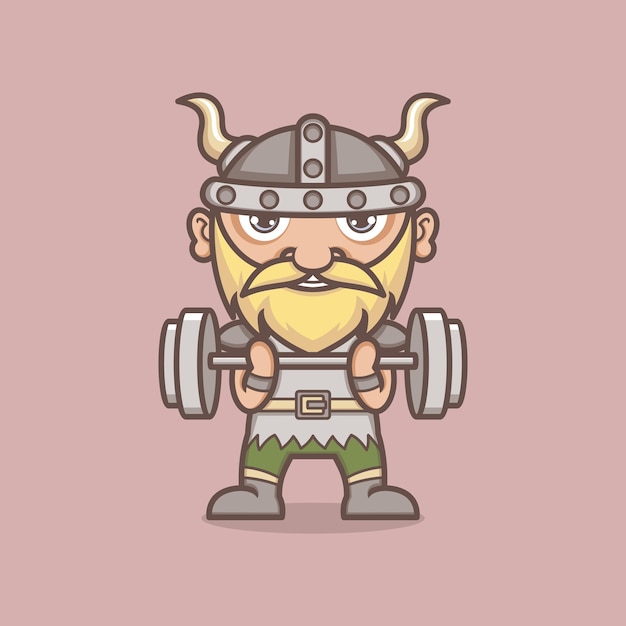 Vector cute cartoon vikings fitness sport