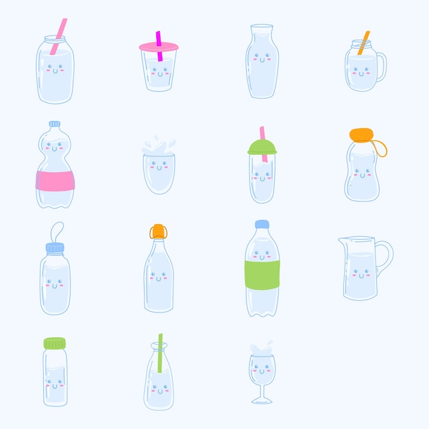 cute cartoon water bottle illustration