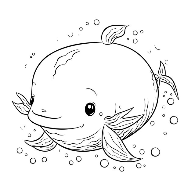 Premium Vector | Cute cartoon whale coloring book for children vector ...