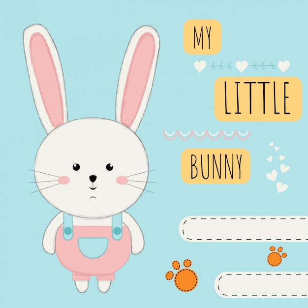 Cute cartoon with a rabbit