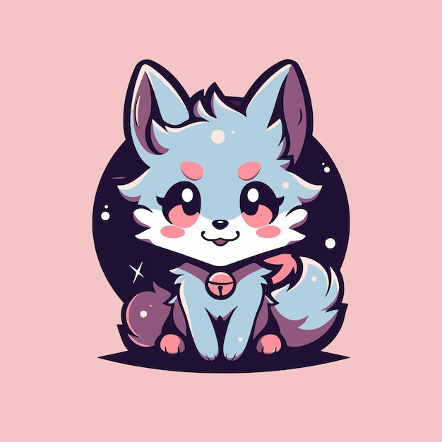 Cute cartoon wolf