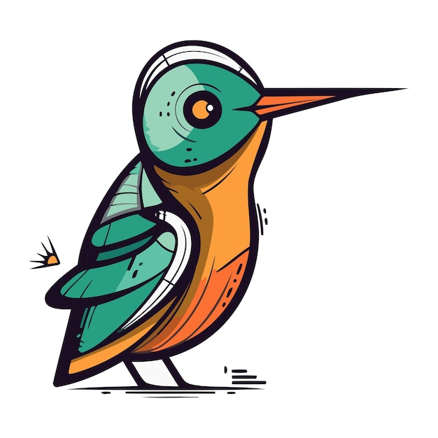 Vector cute cartoon woodpecker on white background vector illustration