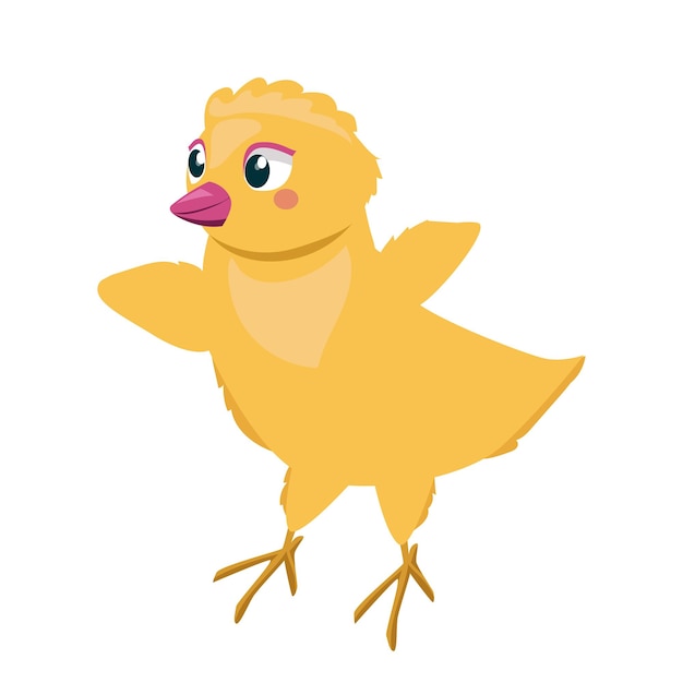 A cute cartoon yellow Easter chick baby chicken bird