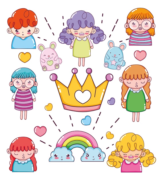 Vector cute cartoons collection