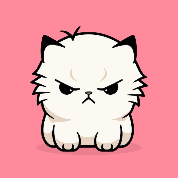 Isolated Cute Angry Cat Emoji Stock Vector - Illustration of angry, kitten:  225028193