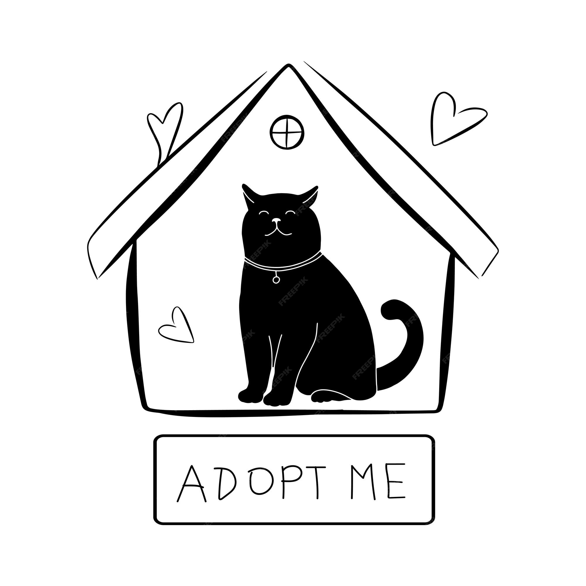 Hand Drawn Adopt Me Lettering Text Design For Cards Poster Logo Banner On White Background Help Animal Concept Pet Adoption Stock Illustration - Download Image Now - iStock