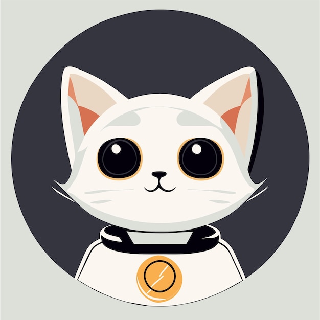 Cute cat astronaut hand drawn flat stylish cartoon sticker icon concept isolated illustration