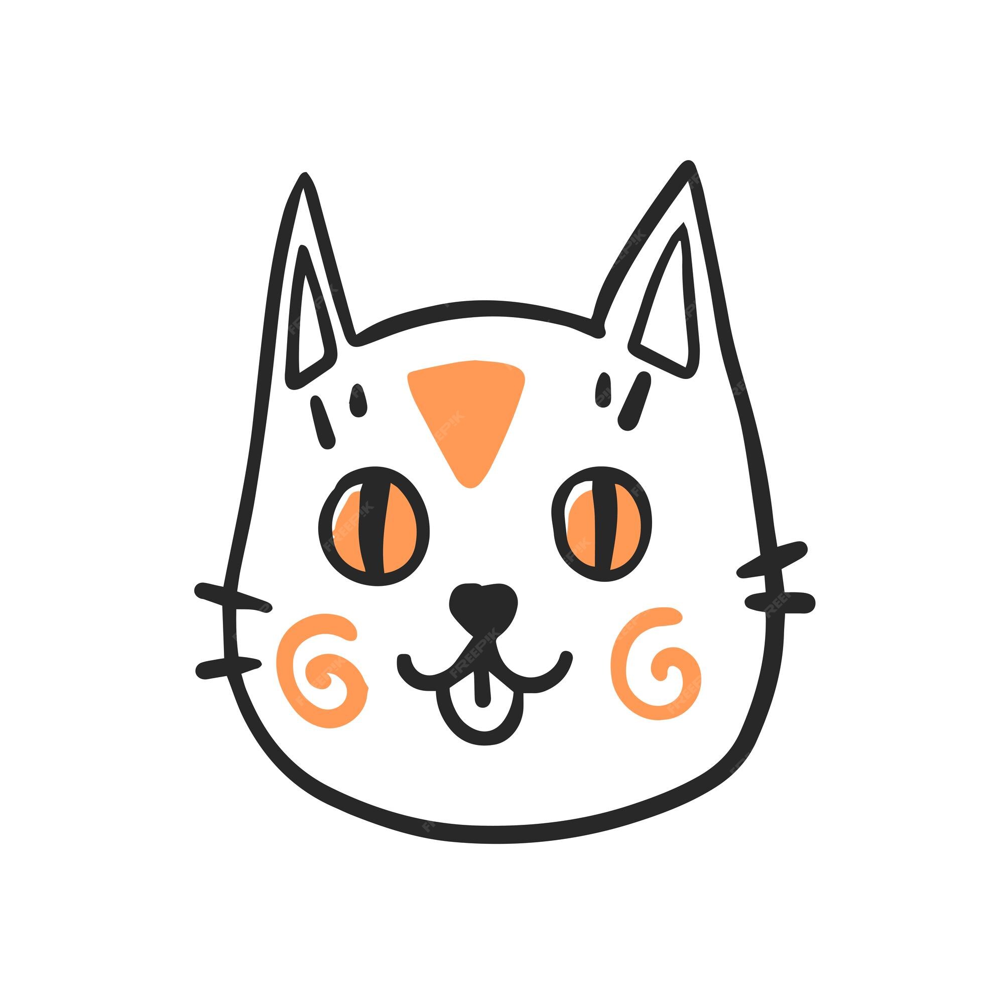 Premium Vector  A cat head icon japan style