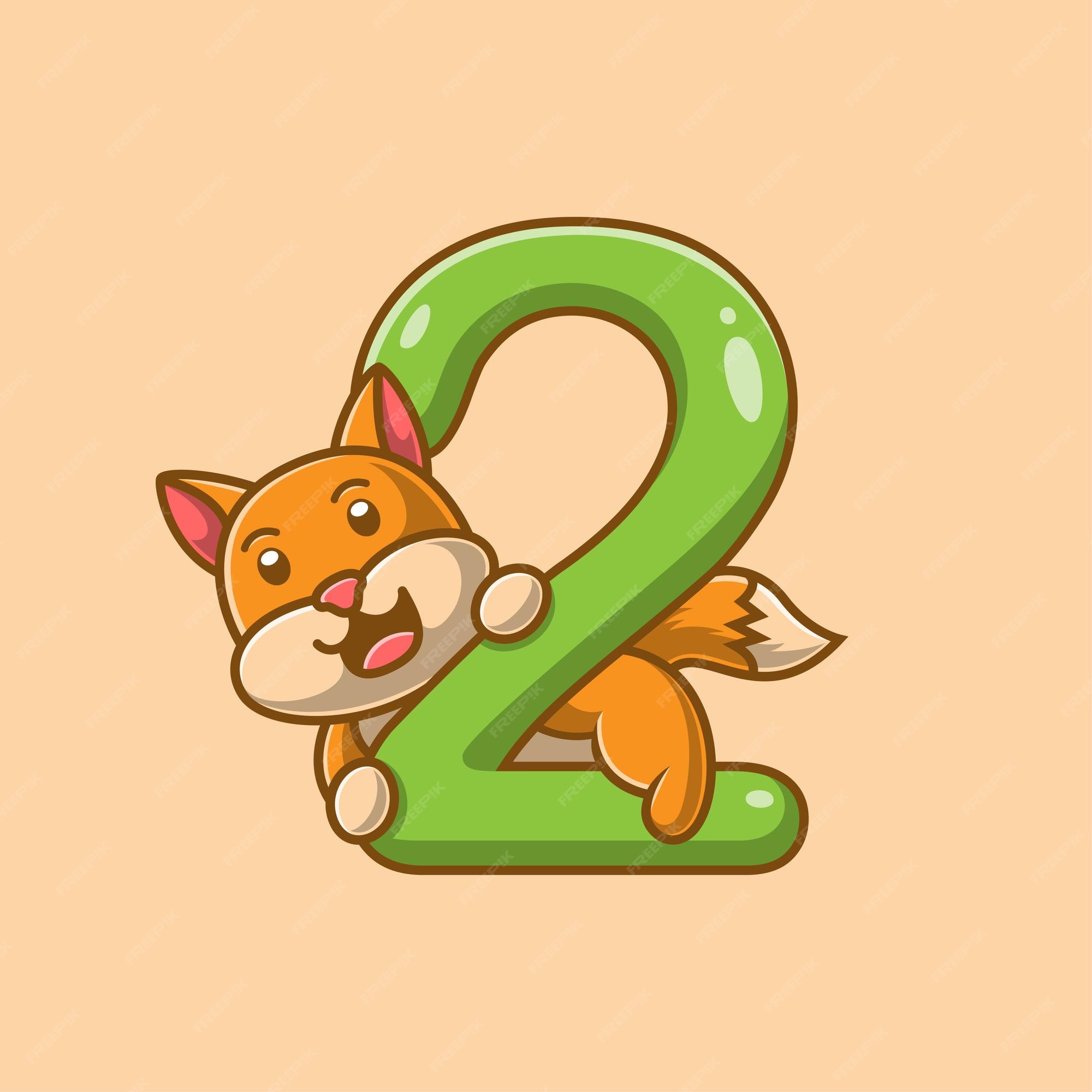 Premium Vector | Cute cat cartoon by number 2 Premium Vector | Cute cat cartoon by number 2