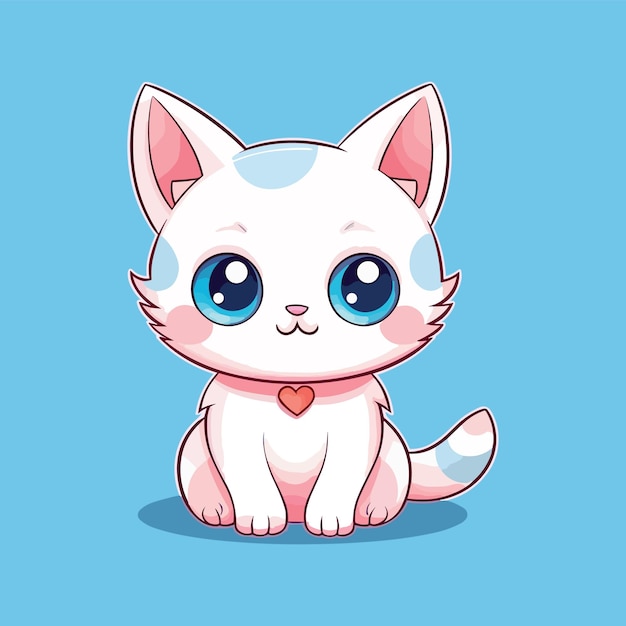 Cute cat cartoon icon vector illustration