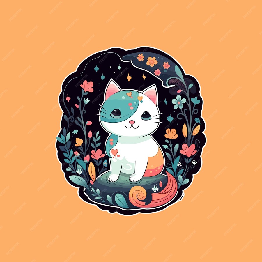 Premium Vector | Cute cat cartoon illustration animal nature concept