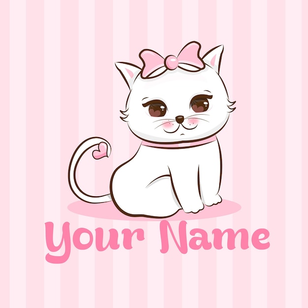 Vector cute cat cartoon illustration premium vector