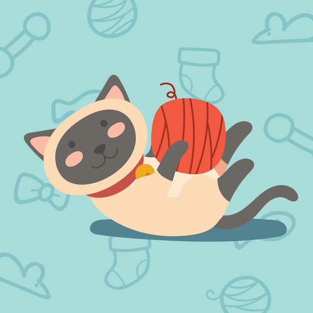 Cute cat cartoon illustration