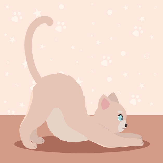 ベクトル かわいい猫のアニメ カワイ ベクトル