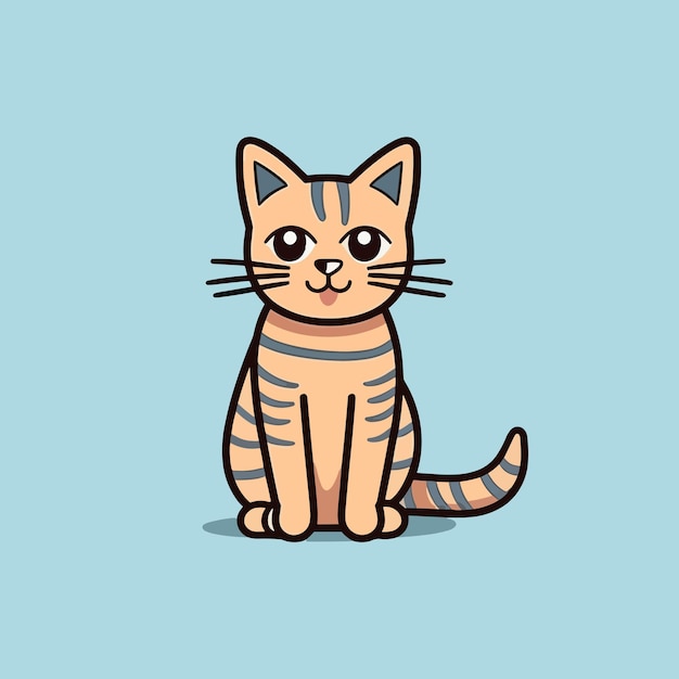 Vector cute cat cartoon kitty meow kitten illustration