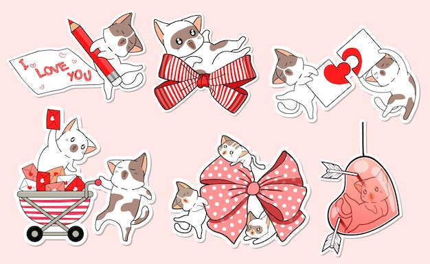 cute cat cartoon sticker collection