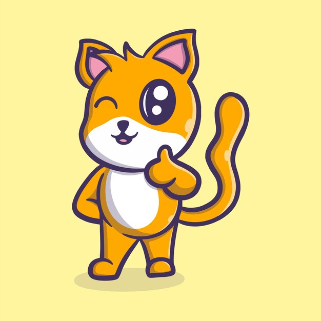 Cute cat cartoon vector icon illustration