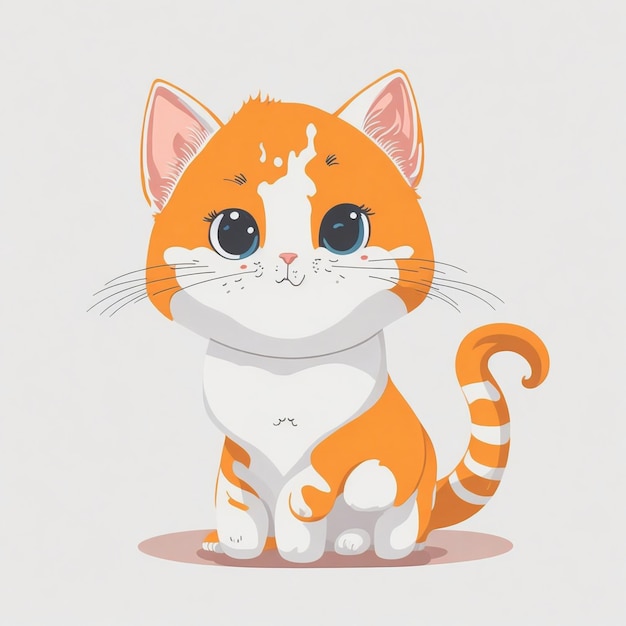 Cute cat cartoon vector illustration white background