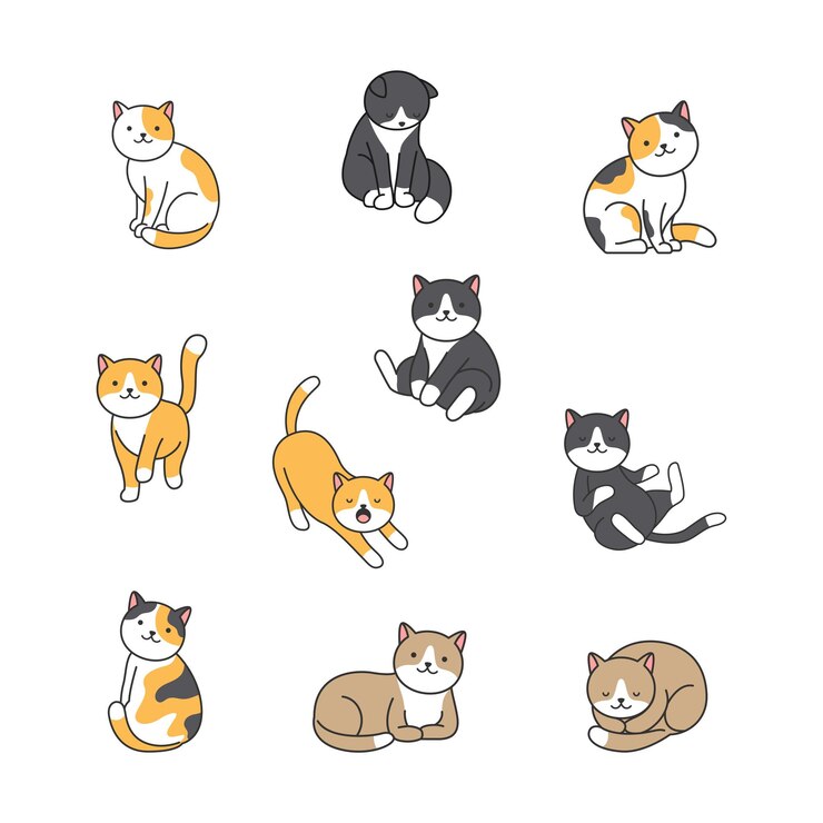 Vector 귀여운 고양이 만화 터 일러스트레이션