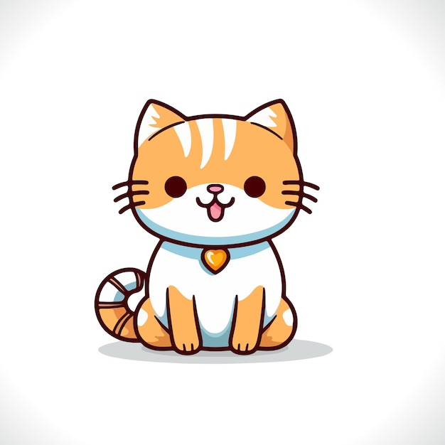 Cute Cat Cartoon Vector Illustration