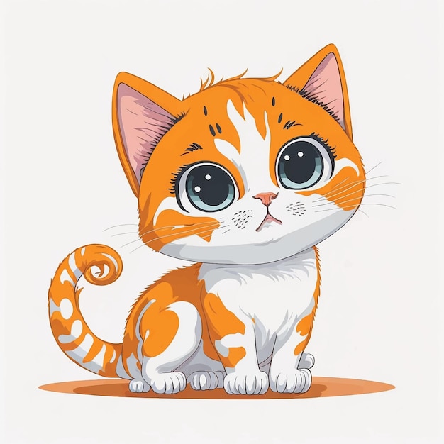 Cute cat cartoon vector illustration