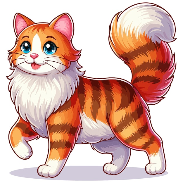 Vector cute cat cartoon vector style white background