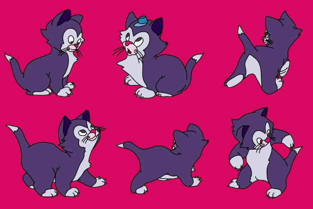 Cute cat character cartoon style